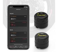 leepee Motorcycle Tire Pressure Monitoring System Bluetooth 5.0 Tire Pressure Alarm Temperature Wireless Motorcycle TPMS with 2 External Sensors, Support iOS and Android