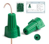 Leepenk 50PCS Green Ground Wire Nuts Connectors with Hole, 14-10 AWG Winged Ground Wire Nut, UL/CSA Certified Twist-On Electrical Connectors for Easy Cable Grounding & Bonding
