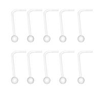 LEEQ 15 Pieces Clear Nose Ring Flexible Acrylic Nose Stud Retainer for Body Piercing
