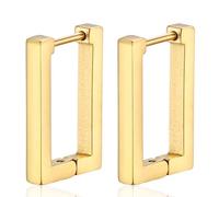 LEEQBCR 1 Pair of Women's Rectangle Earrings, Hypoallergenic Small Earrings, Women's Jewellery, Gifts for Women, Girlfriends, Mums, Girls (Gold)