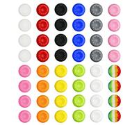 LEEQBCR 48 Pieces Colorful Silicone Thumb Grips Caps Joystick Thumbstick Cap Attachments Protective cap Controller Joystick Thumb Stick Cap Compatible with PS5 PS4 PS3 PS2 Xbox 360 Controllers