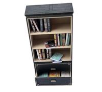 LeeQinersw 1/12 Dollhouse Bookcase Model Micro Landscape Handmade DIY Projects Layout