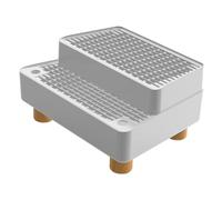 LeeQinersw 1 Piece Ramp Cat Stair with Non Slip Feet Waterproof PP Wood Material Leakproof Removable Easy Clean Footboard Suitable for Multi, Light Grey