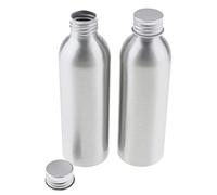 LeeQinersw 2 Pieces Aluminum Water Bottle Empty Bottle Wide Mouth Bottle Pump Dispenser Bottle Reusable Anti-rust Aluminum Suitable for Salon Travel Outdoor, Silver, 150ml