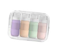 LeeQinersw 4x Travel Bottles for Toiletries Toiletry Containers 80ml Essential Travel Size Leakproof for Conditioner Liquids Makeup, Light Color