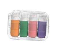 LeeQinersw 4x Travel Bottles for Toiletries Toiletry Containers 80ml Essential Travel Size Leakproof for Conditioner Liquids Makeup, Dark Color