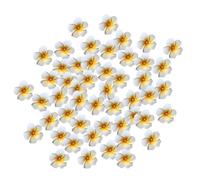 LeeQinersw 50x Artificial Plumeria Flower, Foam Hair Clip, DIY Craft Decoration, White Foam Frangipani for Beach, Diameter 6 cm