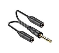 LeeQinersw 6.35mm Y splitters Cable Speaker Cable Male to 2 6.35mm Female Adapter for Headphones, Single Channel