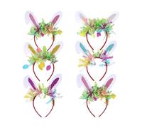 LeeQinersw 6 Pieces Easter Bunny Ears Headbands Cartoon Lightweight Ears Hairbands