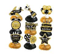 LeeQinersw 9x Retirement Party Decorations Black And Gold Honeycomb for Office Family