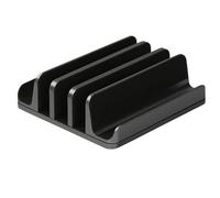 LeeQinersw Aluminum Alloy Desktop Stand with Adjustable Slots Compact Desktop Laptop Holder Anti-Slide Desk Accessory for Workstation, Black