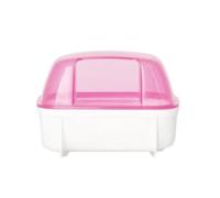 LeeQinersw Anti-Scatter Hamster Bath House | Easy to Clean, Enclosed, Bath Container with Clear Dome, Hamsters, Style F