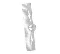 LeeQinersw Beard Comb for Hair or Beard Compact for Home and Salon Grooming Tool Zinc Alloy, Argent