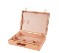 LeeQinersw Beech Wood Art Paint Storage Case With Divided Interior And Secure Metal Clasp Hinged Lid Portable Artist Tool Chest With Carry Handle Suitable For Creative Workspaces, Style B