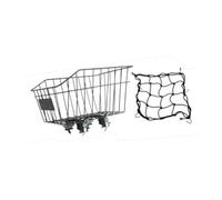 LeeQinersw Bike Basket Rear Rack Quick Release Solid Steel Wire Basket Pannier Pet Carrier Storage Sundries Organizer Suitable for Daily Errands Outdoor, with Lid
