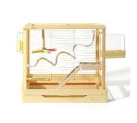 LeeQinersw Bird Cage Parrot Cage Aviary Birdcage Bird Home With Solid Base Tray And Front Opening For Easy Access And Cleaning Suitable For Home Bedroom Desk Area, Array, Yellow, Upgraded Package
