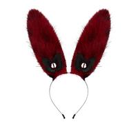 LeeQinersw Bunny Ears Headband for Themed Parties And Events, Red Black