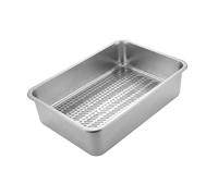 LeeQinersw Cat Stainless Steel Open Top Tray High Sided Removable Sifting Design Easy Cleaning Rust Resistant Suitable for Home Cats Small Pets, FilterTray60x40x12cm