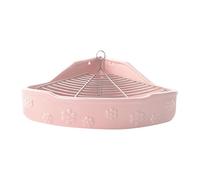 LeeQinersw Ceramic Corner Litter Pan for Pet Toilet - Rabbit Potty Box, Pink