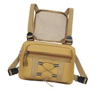 LeeQinersw Chest Bag Bag Easy to Carry Pouch Portable Multi Pocket Organizer Holder Harness Carrying Case, khaki