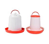 LeeQinersw Chicken Feeder Waterer Set Automatic Chicken Water Food Dispenser No Waste with Carry Handle Watering Bucket for Lawn, 25x23cm 25x26cm