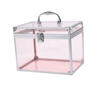 LeeQinersw Clear Acrylic Makeup Storage Box for Toiletries And Cosmetics, Clear Pink