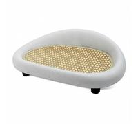 LeeQinersw Cooling Cat Sofa Elevated Lounger With Rattan Mat Breathable Mesh Back Pet Bed With Non Slip Legs Scratch Resistant Structure Suitable For Pet Cats Relaxing Home Decoration 50cm