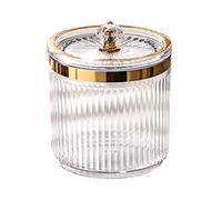 LeeQinersw Cosmetic Organizer Makeup Tool Storage Canister Makeup Swab Ball Holder Jar for Dresser, Clear