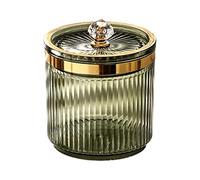 LeeQinersw Cosmetic Organizer Makeup Tool Storage Canister Makeup Swab Ball Holder Jar for Dresser, Green