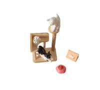 LeeQinersw Cute Dollhouse Furniture, style to 1 | Wooden, Miniature cat climbing post, Detailed, Tabletop Ornament, for photography styling, Collectors, Photographers