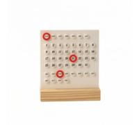 LeeQinersw Desktop Calendar Display Acrylic Calendar Wood Base Endless Manual Calendar Hoop Markers Compact Size Calm Aesthetic suitable for office desk study shelf creative studio, White