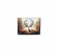 LeeQinersw Distribution Panel Cover Circuit Breaker Box Electric Concealer with Flip Up Closure Frame Oil Canvas Core Flush Mount, 80 60cm Covers 68 50cm, B - Mother and Child Deer