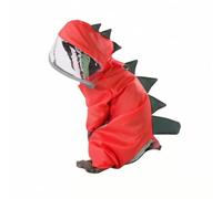 LeeQinersw Dry-Canine Raincoat with Leash Hole Breathable Mesh Lining, Dinosaur Dog Raincoat with leash loop, Easy to Wear, Full-Body Pet Slicker Clear Brim, Dogs, Red, Xl