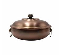 LeeQinersw Electric Cooking Vessel Double Divider Hot Pot Thickened Pure Copper Cookware Fast Even Heating Two Broth Sides Without, 26 2-3 People, Clear Soup Pot, Thickened Pure Copper
