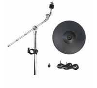 LeeQinersw Electronic Cymbal Pad Triple Zone Drum Cymbal Trigger Pad Crash Hat Pad Rubber Metal Quiet Realistic Feel for home mixing performances, 3-Trig Round Slant A