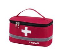 LeeQinersw First Aid Bag,Medical Bag Portable with Handle Emergency Storage, L Red