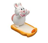 LeeQinersw Funny Animal Phone Holder Sensory Toy Desk Accessory Resin Smartphone Bracket Cellphone Stand for Traveling Bedroom Tabletop, White Bunny