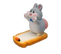 LeeQinersw Funny Animal Phone Holder Sensory Toy Desk Accessory Resin Smartphone Bracket Cellphone Stand for Traveling Bedroom Tabletop, Gray Bunny