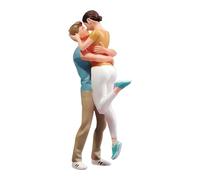 LeeQinersw Hand-painted Kissing Couple Figurine, Miniature Figure Layout, Miniature Figures for Wedding Car Decoration, 1 18 Scale