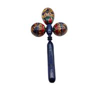 LeeQinersw Handcrafted Wooden Rattle with Triple Heads for Parties, Blue