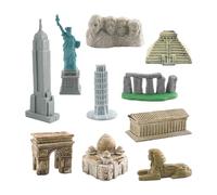 LeeQinersw Historical Landmarks Building Kits Mini Building Kits Travel Around The World for Desktop, 10 pcs