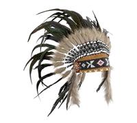 LeeQinersw Indian Artificial Feather Headdress Chief Indian Hat for Gift Carnivals