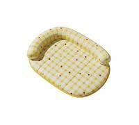 LeeQinersw Industrial Pad Cooling Pet Mat Breathable Dog Bed Latex Memory Support Raised Edge Suitable for Small Dogs Crate, Yellow Plaid Polka Dot, M 55x40cm For Pets Under 10 Catties