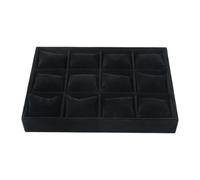 LeeQinersw Jewelry Organizer Tray for Watches, Bracelets, Bangles, Necklaces for Men and Women, Black