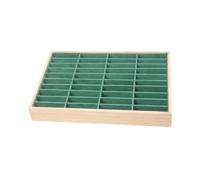 LeeQinersw Jewelry Organizer Tray, Jewelry Organizer Bracelet Holder Countertop Rectangle 40 Grids Natural Pinewood jewelry Plate Women Bangle Display Storage for Shop Live Broadcasting, Green
