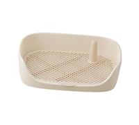 LeeQinersw Litter Training Potty Toilet Pet Indoor Portable Easy to Clean Toilette Sturdy Material Suitable for Apartment Small Pets, Beige 40x30x11cm
