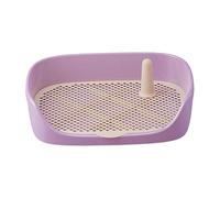 LeeQinersw Litter Training Potty Toilet Pet Indoor Portable Easy to Clean Toilette Sturdy Material Suitable for Apartment Small Pets, Purple 40x30x11cm