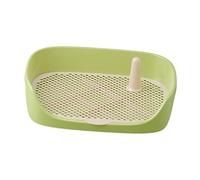 LeeQinersw Litter Training Potty Toilet Pet Indoor Portable Easy to Clean Toilette Sturdy Material Suitable for Apartment Small Pets, Green 40x30x11cm