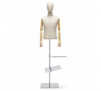 LeeQinersw Mannequin Display Stand Torso Form Dress Form Display Bust With Flexible Arms Covered Upper Body And Rectangular Metal , color to 9 , Package 3 With Pants Rack And Shoe Rack