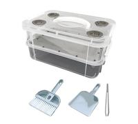 LeeQinersw Mealworm Breeding Box Clear Container Stackable Terrarium with Ventilation Mesh And Sifting Tray Suitable for Feeding Worms Collection And Transportat, Fine Net